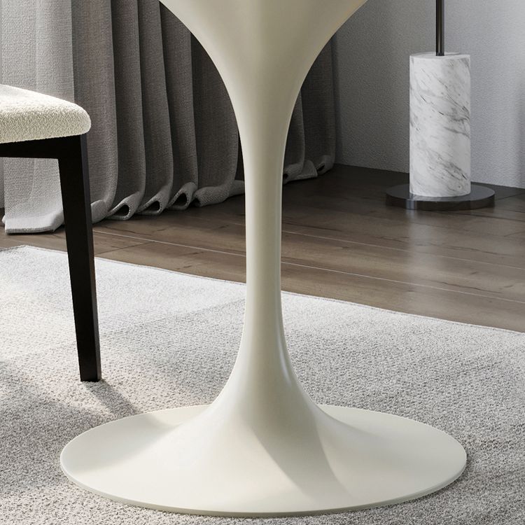 Round Dining Table Tulip Base Dining Table in White for Dining Room