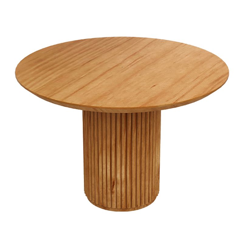 Modern Pedestal Casual Dining Table Round Solid Wood Dinner Table Kitchen Home