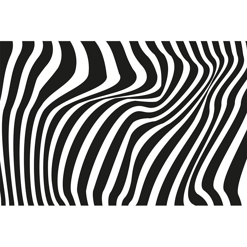 Wavy Line Illustration Mural Mildew Resistant Wallpaper Sleeping Room Wall Mural