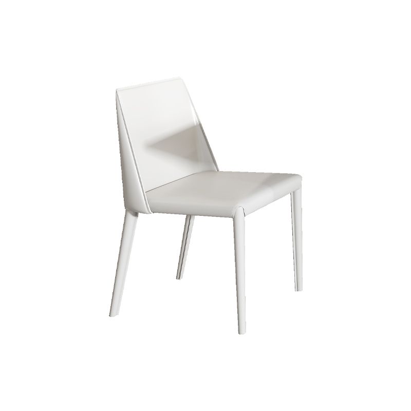 Low Back Armless Dining Chairs Modern Faux Leather Side Chair
