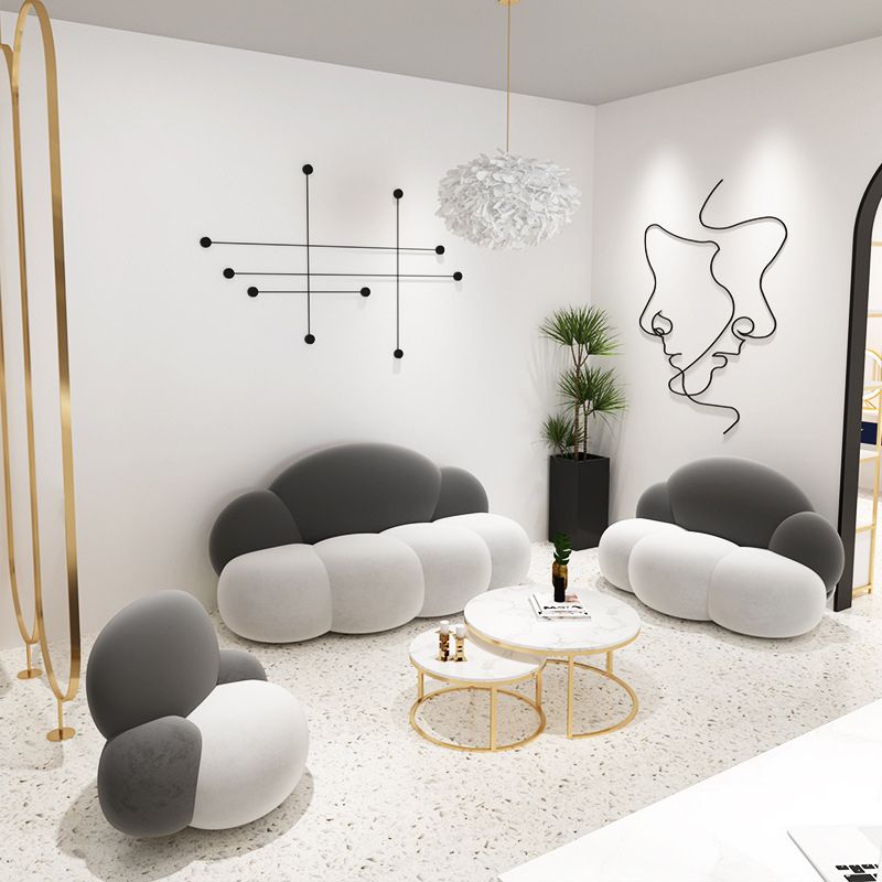 29.53" Wide Polyester Blend Curved Sofa Cloud Shape Armless Sofa