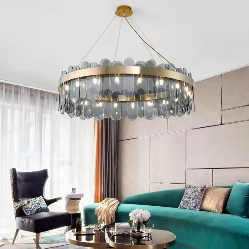 Drum Kronleuchter Leuchte moderne Glasanhänger Beleuchtung für das Restaurant