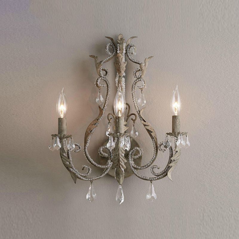 Gray/White Antique Wall Light Rustic Candle Style Lighting for Dining Room Foyer