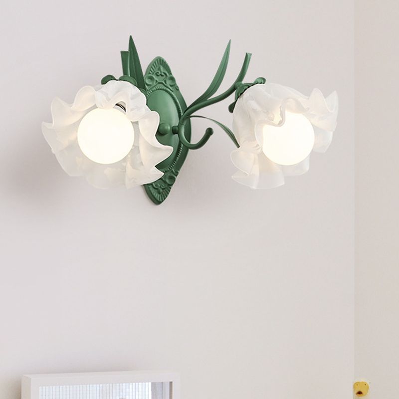 Modern Flower Shape Wall Light Sconces Glass Wall Lighting Fixtures for Bedroom