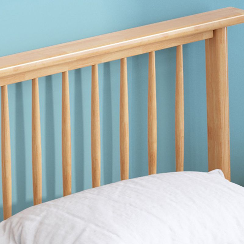 84.65 inch Wide Scandinavian Bed Frame Solid Wood Bed with Headboard