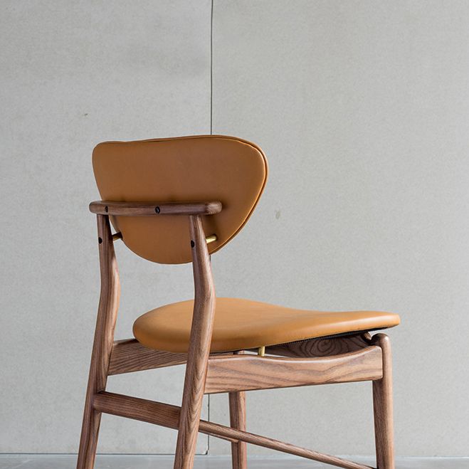 Brown Open Back Contemporary Armless Dining Room Chair for Kitchen