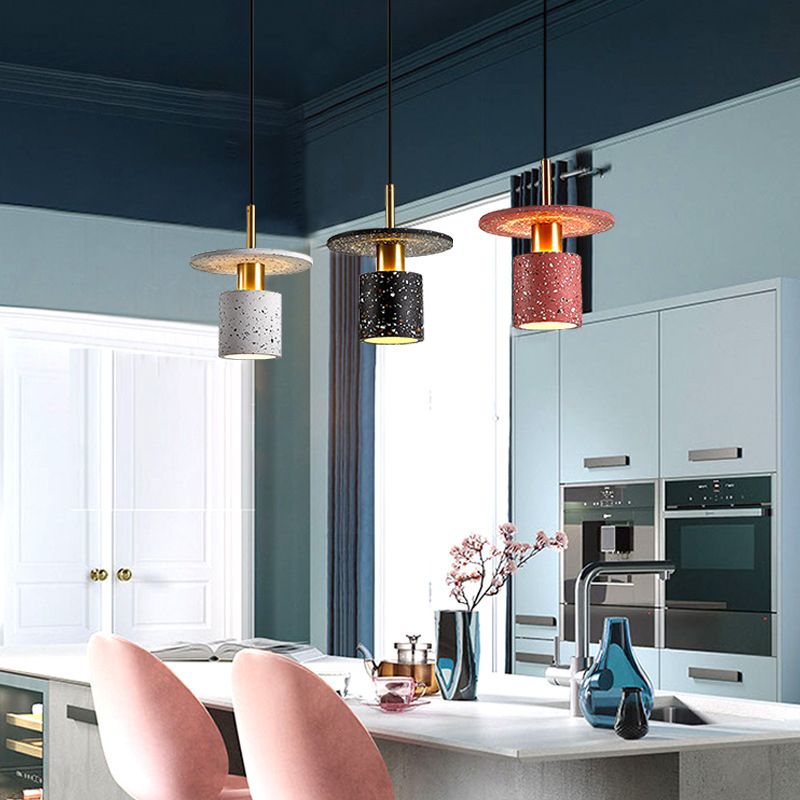 Terrazzo Unique Shape Hanging Lights Modern Style 1 Light Hanging Mount Fixture