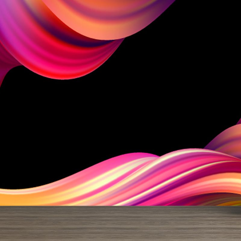 Abstract Ribbons Wall Paper Mural Contemporary Non-Woven Wall Decor for Girls Room