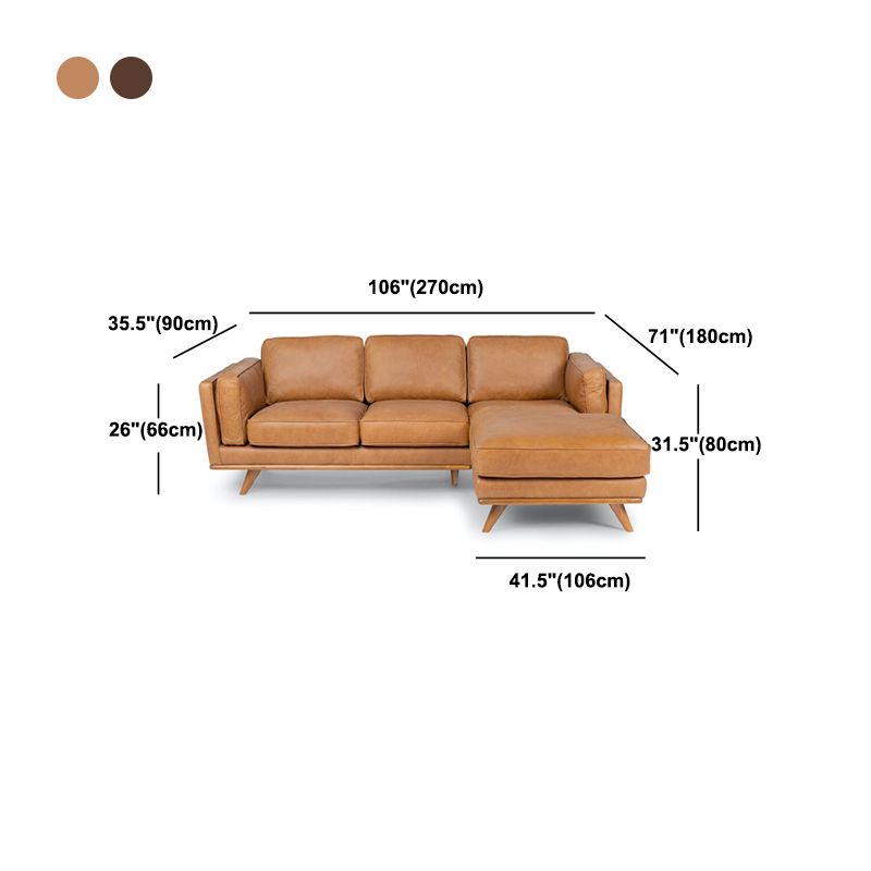 Fabric Pillow Top Arm Sofa 31.5"High Cushion Back Sectional Sofa,Brown