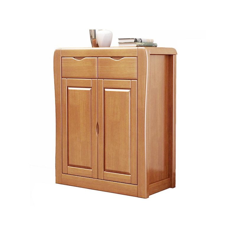 Modern Wood Accent Cabinet Grooves Standard Cabinet with Drawer