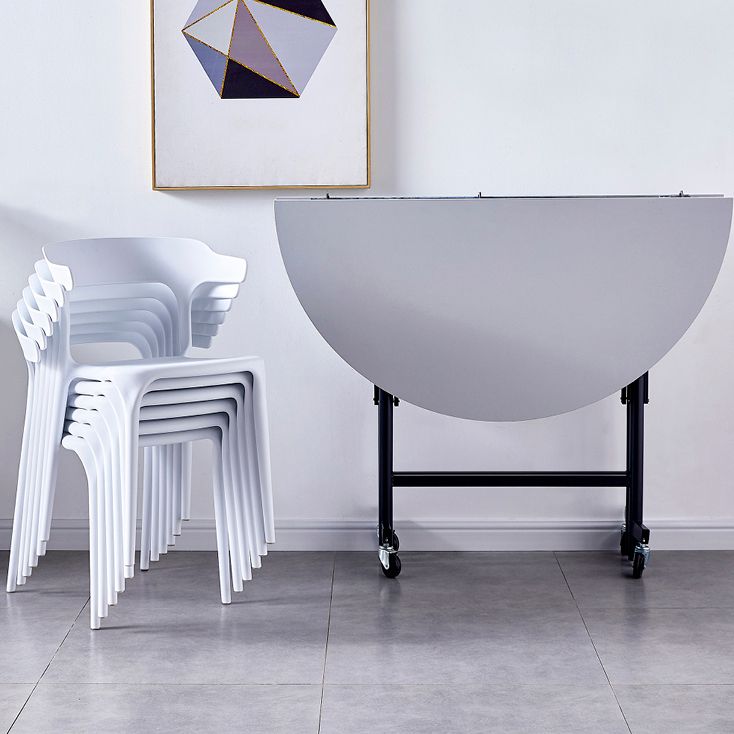 Contemporary Indoor-Outdoor Plastic Open Back Stackable Dining Side Chair