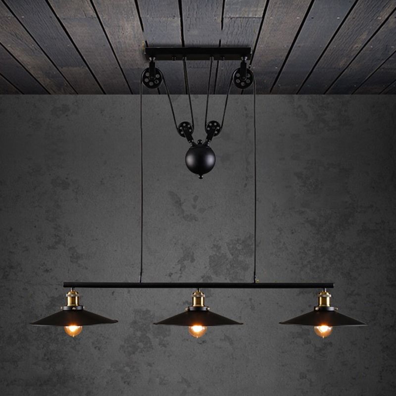 Metal 3 Lights Island Isola Light Apparecchiature di Farmhouse Island per bar e sala da pranzo