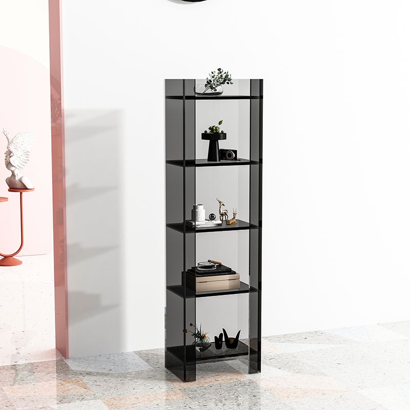 9.84"W Bookshelf Acrylic Glam Style Closed Back Bookcase for Office and Study Room
