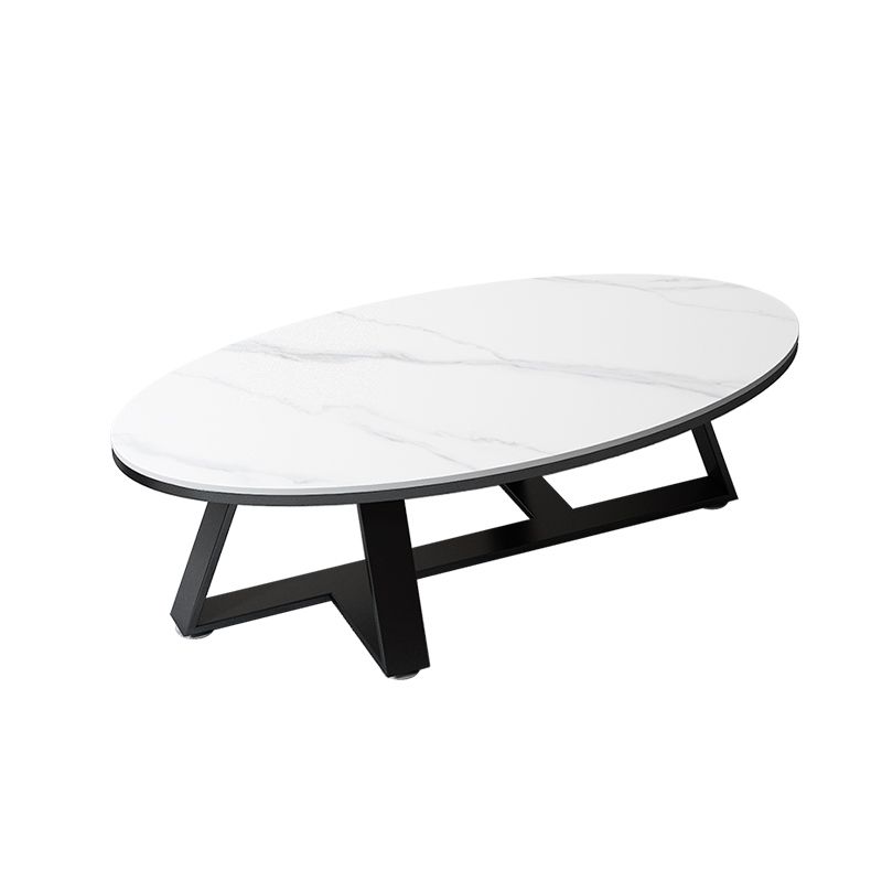 Oval Coffee Table Cocktail Table Slate Coffee Table for Living Room