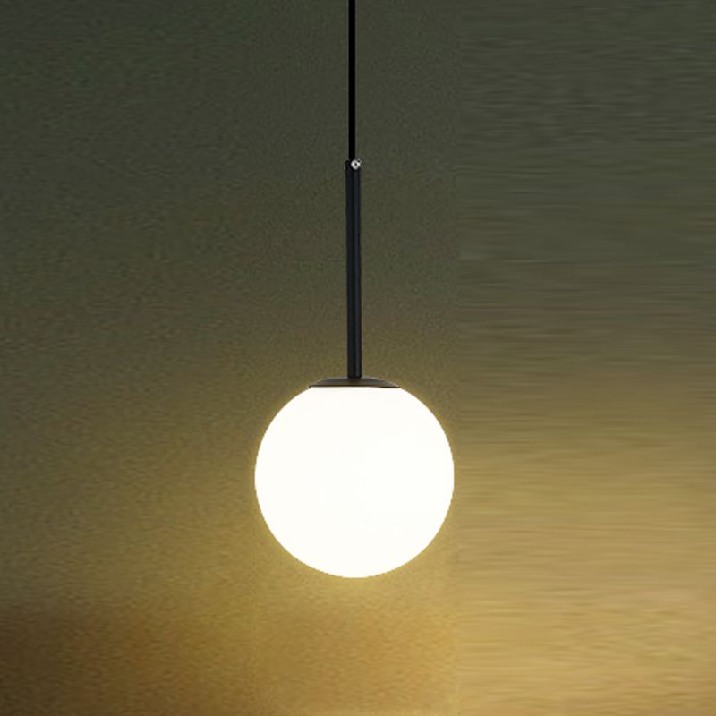 Glass Spherical Shape Pendant Lighting Modern Style 1 Light Hanging Lamp for Living Room