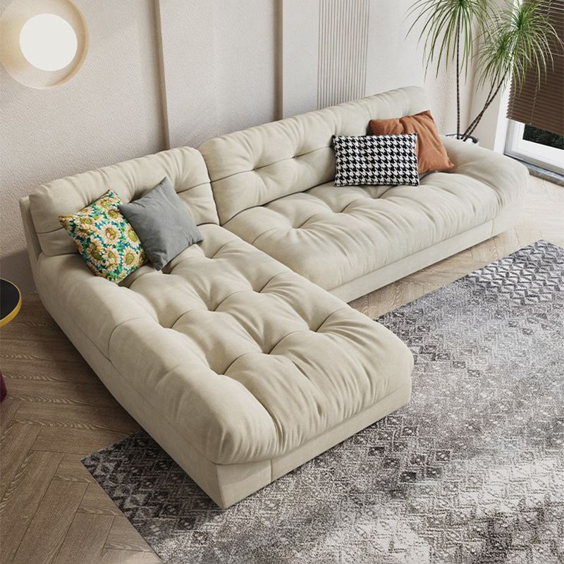 Scandinavian 33.85 " H Armless Tufted Sofa & Chaise for Living Room