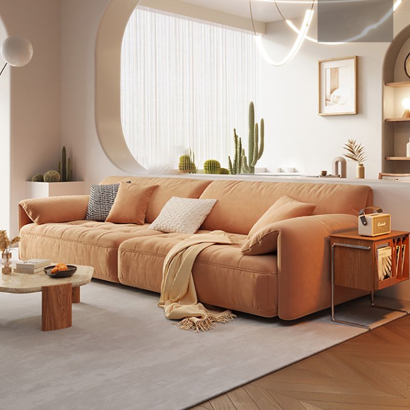 Pillow Top Arm Sectional Sofa in Solid Wood with Cushion Back