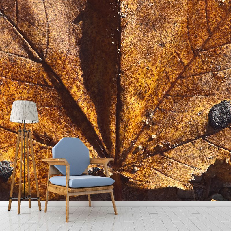 Falling Autumn Leaves Wall Covering for Sleeping Room Waterproof, Made to Measure