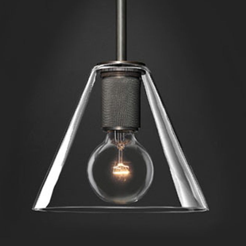 Nordisch einfache Innenheizpendelleuchte, klares Glas 1-Licht-Anhängerbeleuchtung