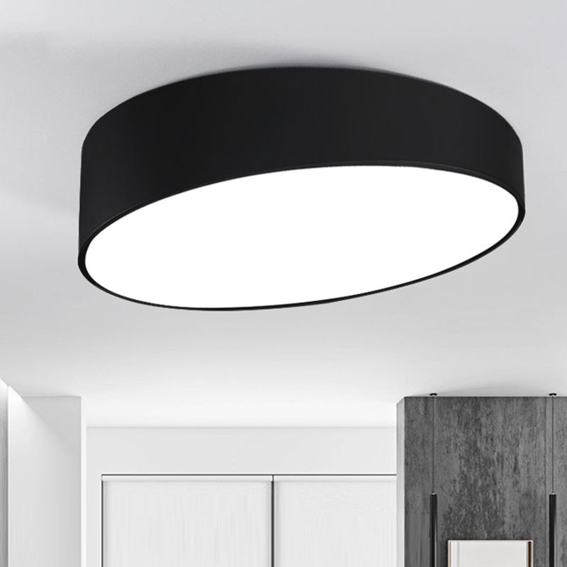 Oblique LED Flush Ceiling Light Nordic Metal Bedroom Flush Light Fixture with Round Acrylic Shade
