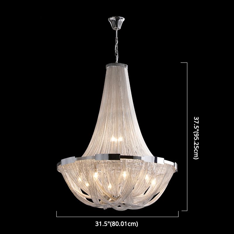 Contemporary Aluminum Ceiling Pendant Light Tassel Hanging Pendant Light for Living Room