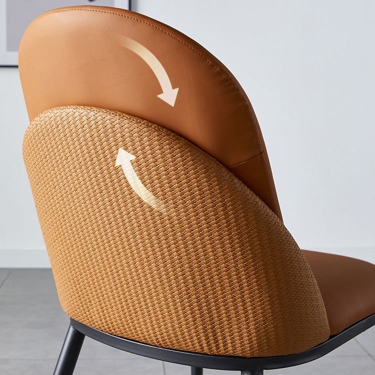Silla de comedor de estilo moderno, sillas Parsons laterales de metal sin brazos para cocina