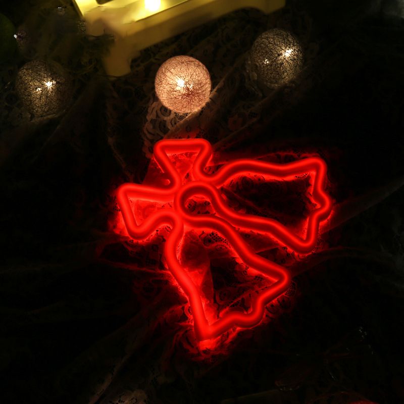 Jingle Bell Mini Lámpara de noche Led de plástico moderno Iluminación de mesita de noche para Navidad