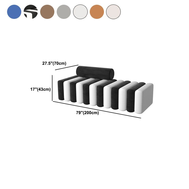Velvet Standard Sofa Armless Tight Back Sofa for Living Room