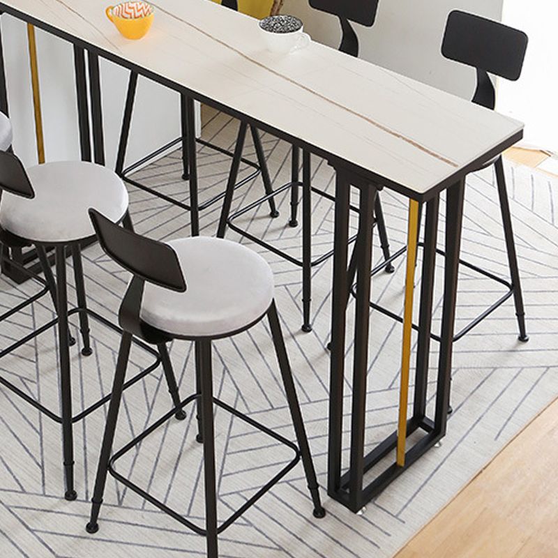 1/2/4/7 Pieces Modern Rectangular Pub Table Set Sintered Stone Top Bistro Table Set