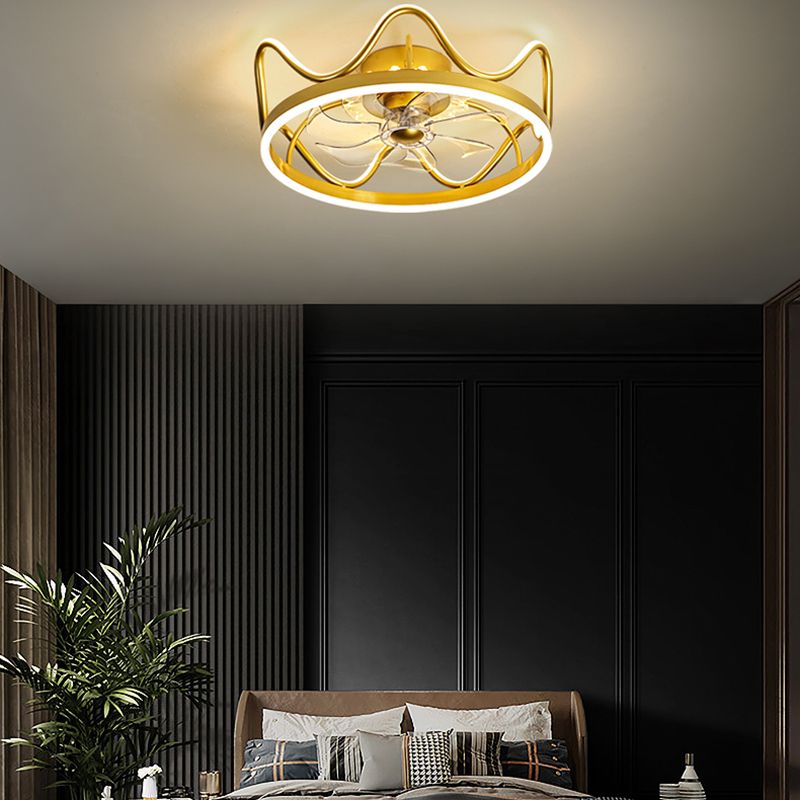 2 Light Ceiling Fan Lighting Modern Style Metal Ceiling Fan Lighting for Bedroom