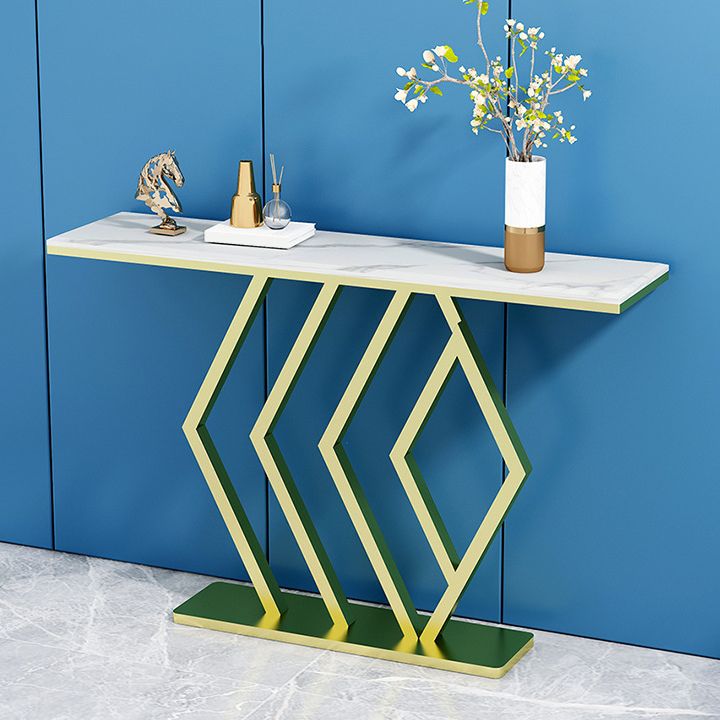 31.5-inch Tall Hall Console Table Glam Stone Accent Table with 1 Shelf