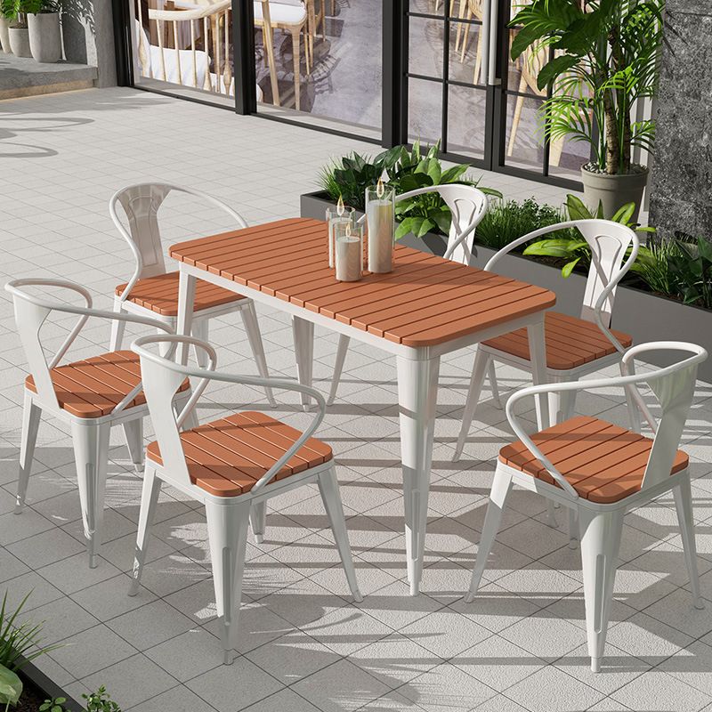 Industrial 1/2/3/7 Pieces Dining Set Reclaimed Wood Dining Table Set for Outdoor