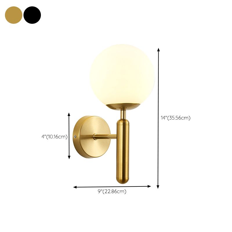 Industrial Bath Vanity Lighting Globe Shaded Golden / Black Vanity Lamp for Bathroom