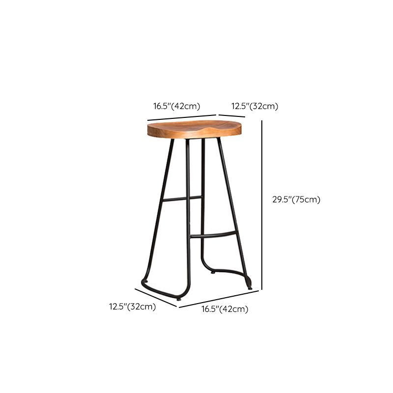 Contemporary Style Counter Stool Living Room Bar Stool with Metal Base