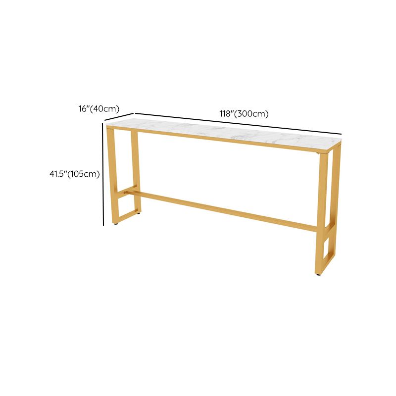 Rectangle Bar Dining Table Faux Marble Counter Height Dining Table
