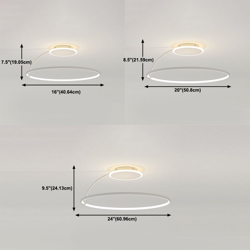 Nordic Metal Ceiling Light Circle 2 Lights Flush Mount Ceiling Light for Bedroom