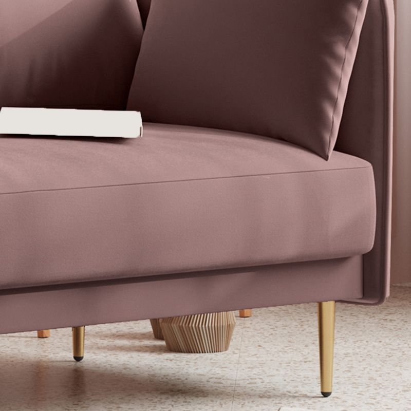 Square Arm Contemporary Settee Sofa Standard Velvet Settee Couch