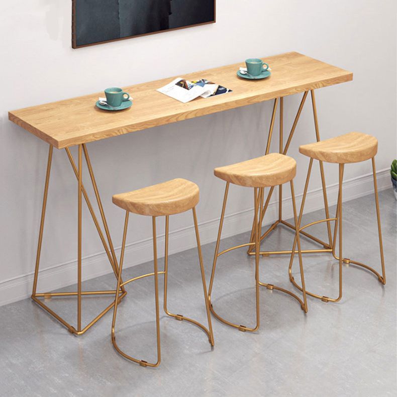 Contemporary Wood Bar Stool Metal Bar Stool with Contoured Seat