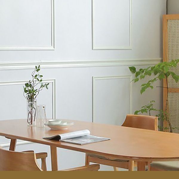 Oval Solid Wood Dining Room Table Modern Double Pedestal Natural Frame Table