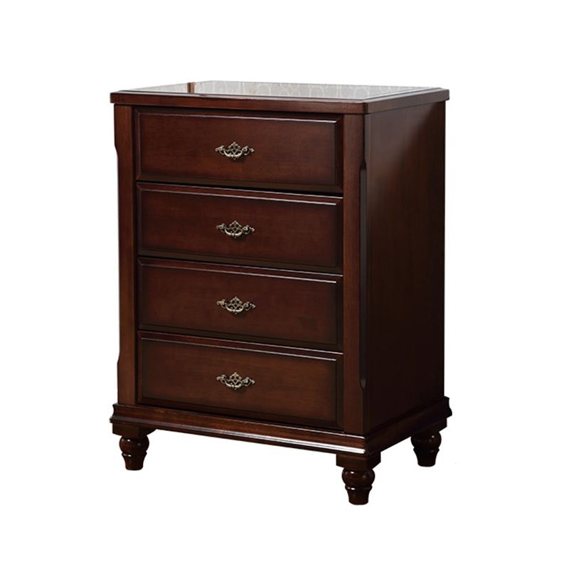 Traditional Wooden Bedroom Chest Vertical Storage Chest with Drawers