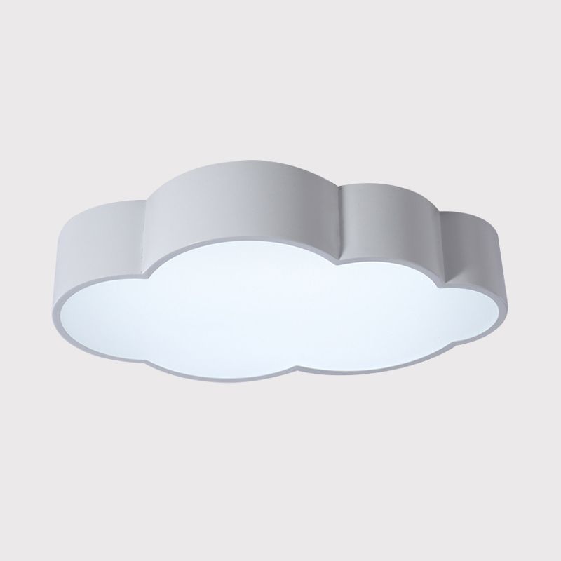 White/Red/Yellow Cloud Flush Ceiling Light Kids Acrylic Flush Mount Recessed Lighting for Kindergarten