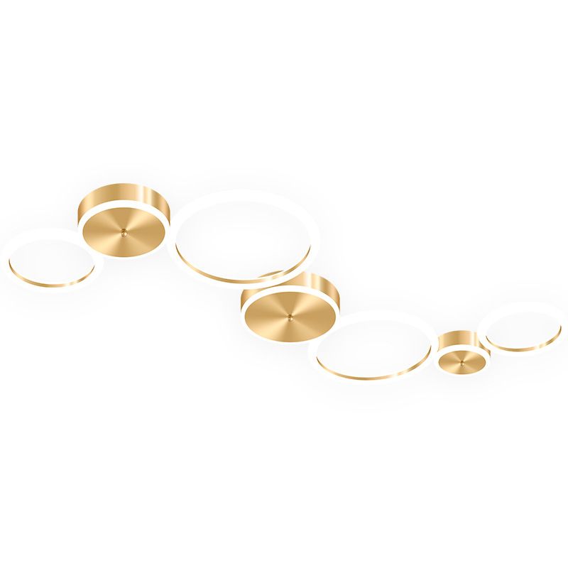 Gepolijste gouden ring inbouw minimalistische acryl LED-plafondlamp voor woonkamer