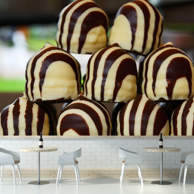 Modern Chocolate Dessert Mural Wall Decor Environment Friendly for Dessert Shop
