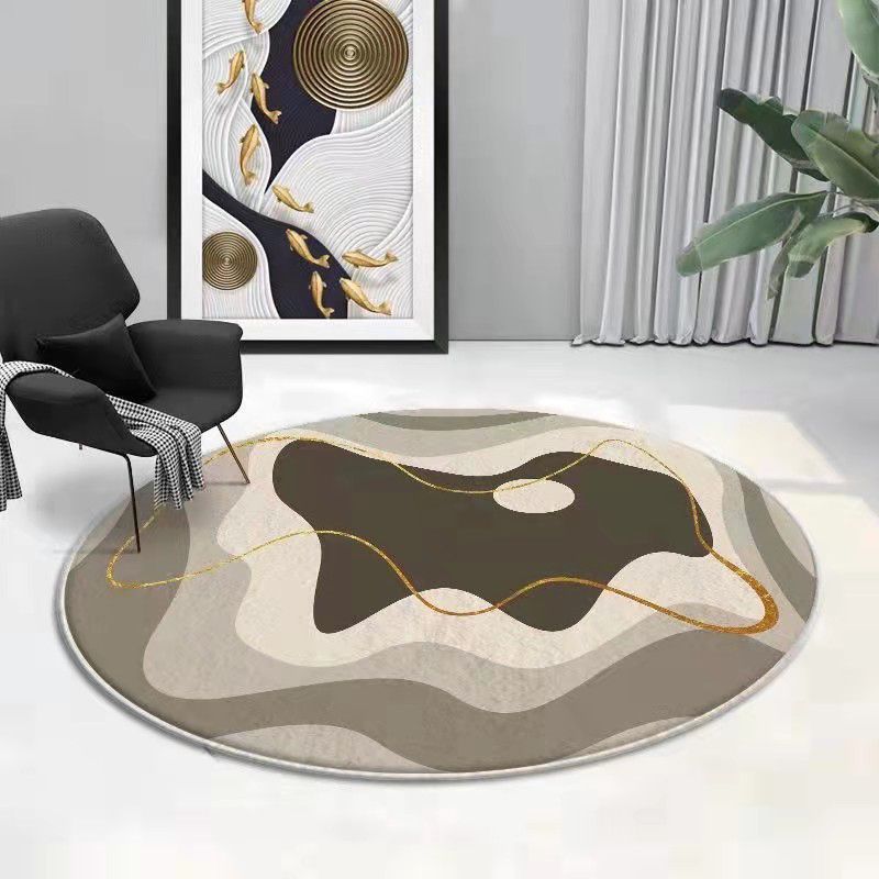 Brauner moderner Teppich Polyester Farbe Stück Teppich waschbarer Innenteppich für Wohnzimmer