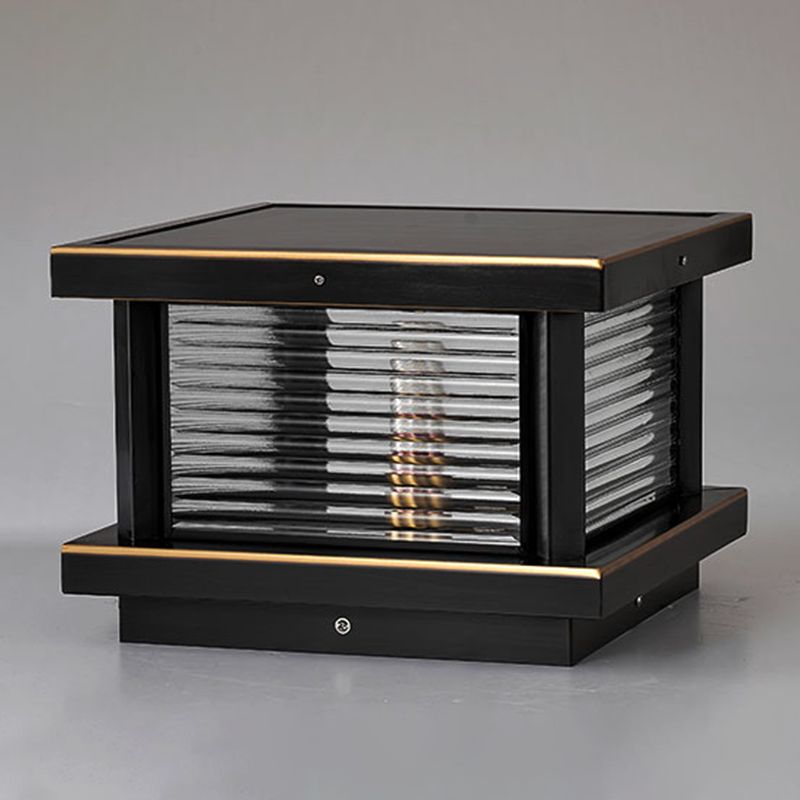 Modern Simple Outdoor Light Square Shape Copper Pillar Lamp for Outdoor
