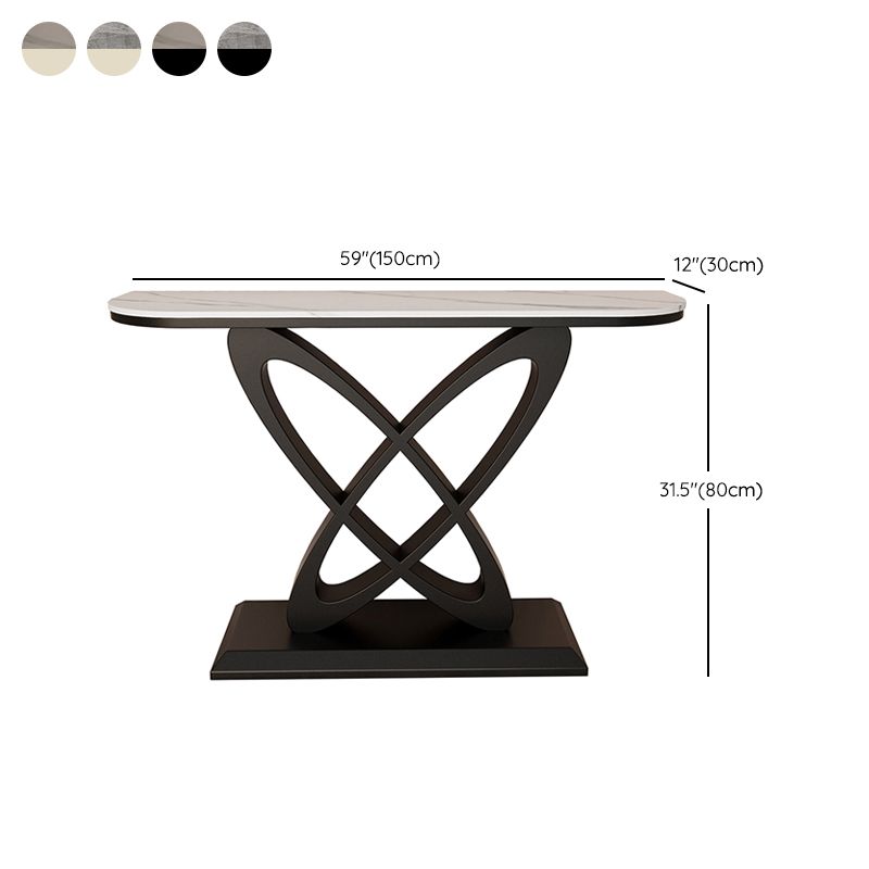 Contemporary Console Table Antique Finish Console Sofa Table in Stone