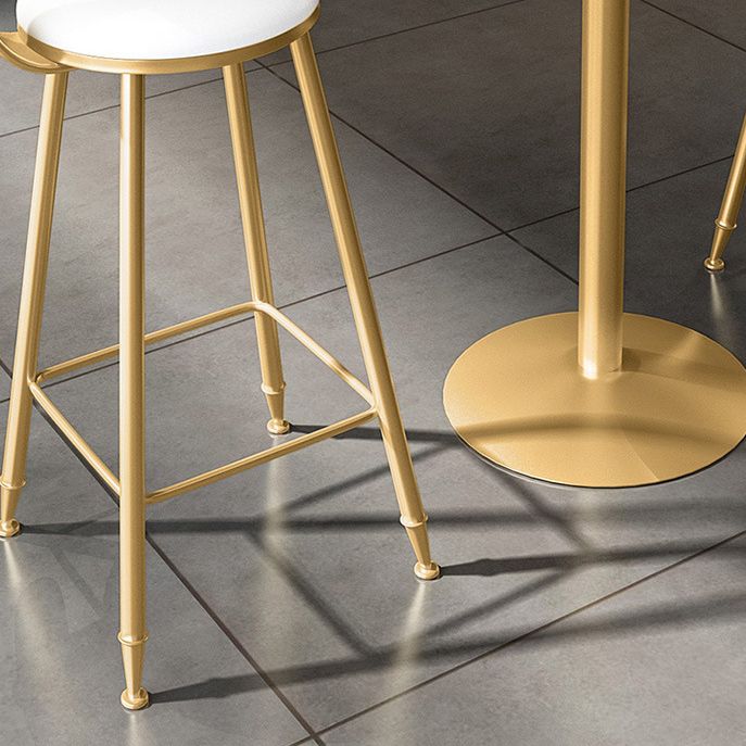 Metal Contemporary Pub Table Set 1/2/3/4 Pieces Bar Set with Upholstered Stools