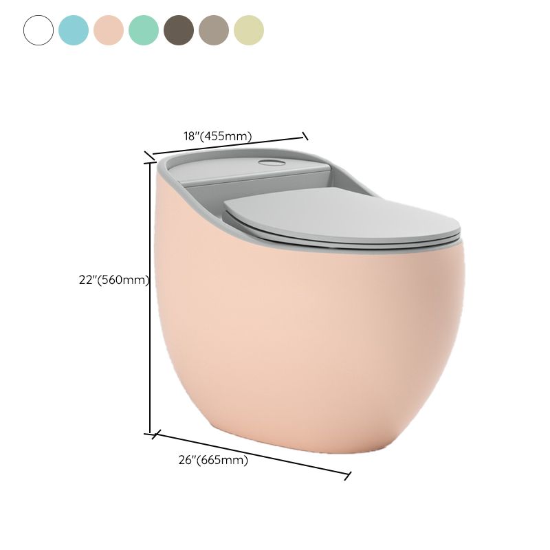 Modern Round Flush Toilet Floor Mounted Porcelain All-In-One Urine Toilet