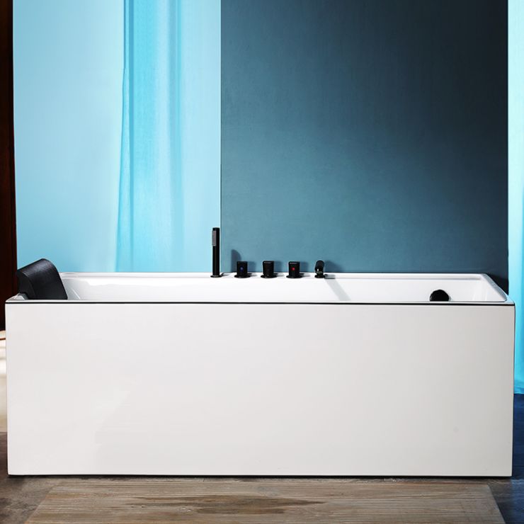 Modern Rectangular Bathtub White Soaking Acrylic Freestanding Bath