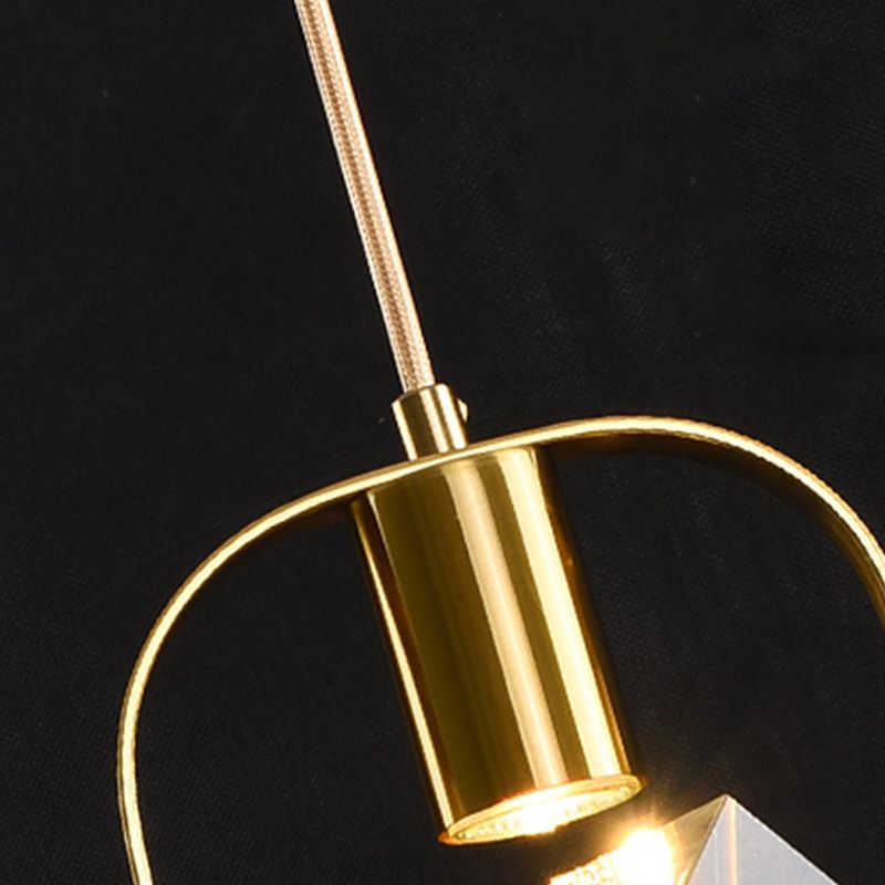 Modern Style Unique Shape Hanging Light Crystal 1 Light Hanging Lamp for Bedroom